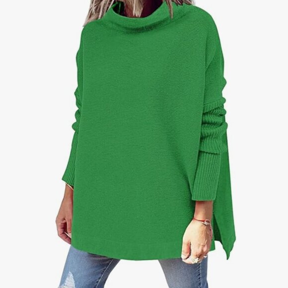 LILLUSORY Green Mock Turtleneck Tunic Size S - Picture 1 of 4